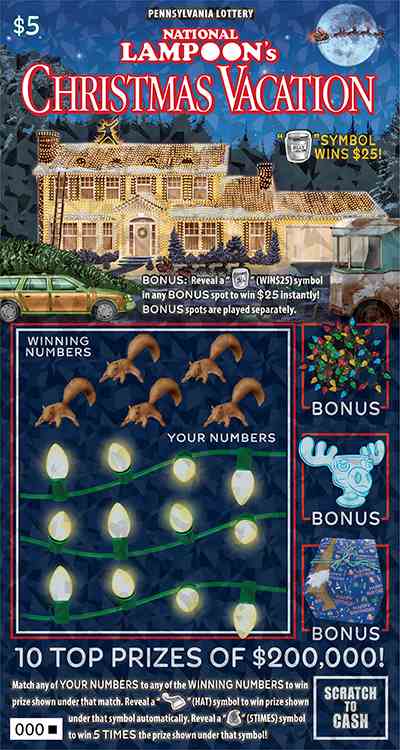 National Lampoon’S Christmas Vacation scratchcard - game number #3287 - front