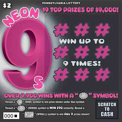 Neon 9S scratchcard - game number #3311 - front