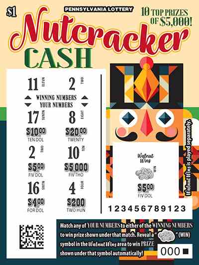 Nutcracker Cash scratchcard - game number #3290 - front-scratched