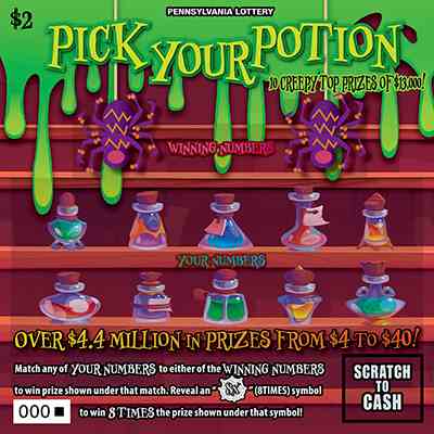 Pick Your Potion scratchcard - game number #3281 - front