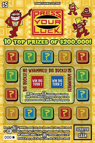 PRESS YOUR LUCK® scratchcard - game number #3223 - front