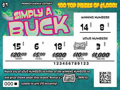 Simply A Buck scratchcard - game number #3323 - front-scratched
