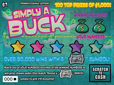 Simply A Buck scratchcard - game number #3323 - front