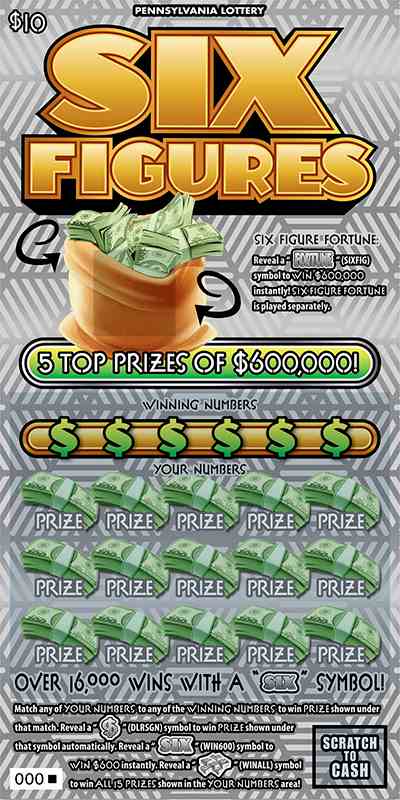 Six Figures scratchcard - game number #3309 - front