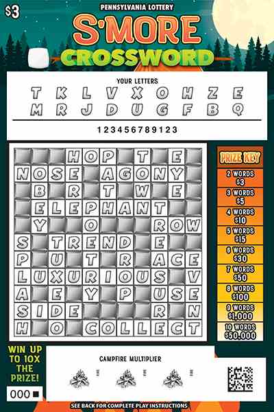 S’More Crossword scratchcard - game number #3275 - front-scratched