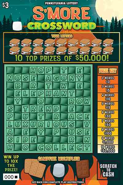 S’More Crossword scratchcard - game number #3275 - front