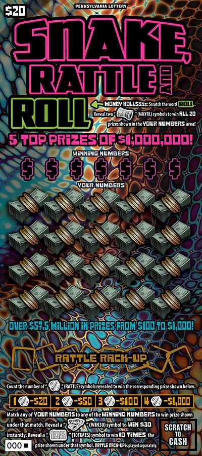 Snake, Rattle And Roll scratchcard - game number #3371 - front