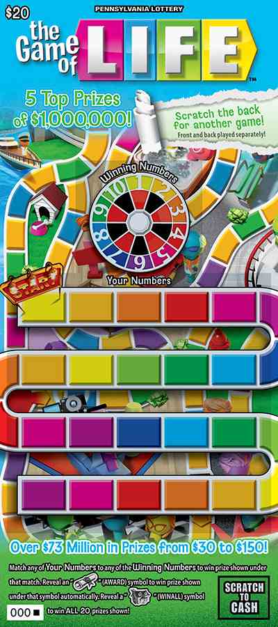 The Game Of Life scratchcard - game number #3359 - front