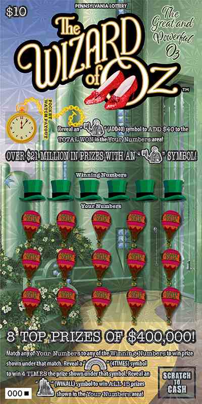 The Wizard Of Oz The Great And Powerful Oz scratchcard - game number #3372 - front