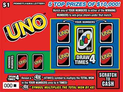 Uno scratchcard - game number #3276 - front