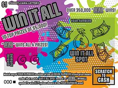 Win It All scratchcard - game number #3315 - front