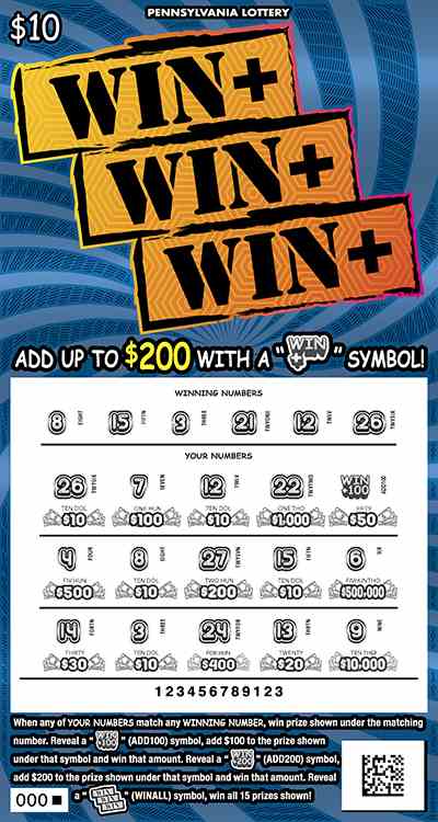 Win+ Win+ Win+ scratchcard - game number #3226 - front-scratched