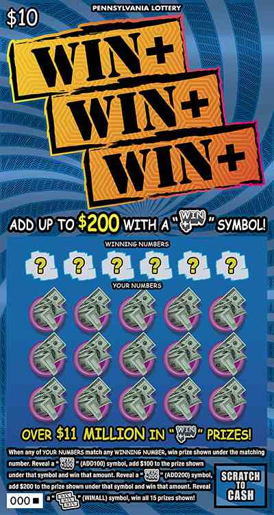 Win+ Win+ Win+ scratchcard - game number #3226 - front