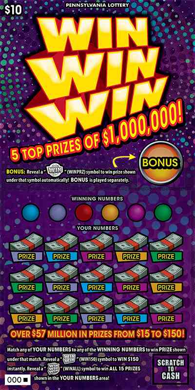 Win Win Win scratchcard - game number #3355 - front