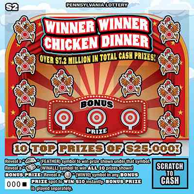Winner Winner Chicken Dinner scratchcard - game number #3374 - front