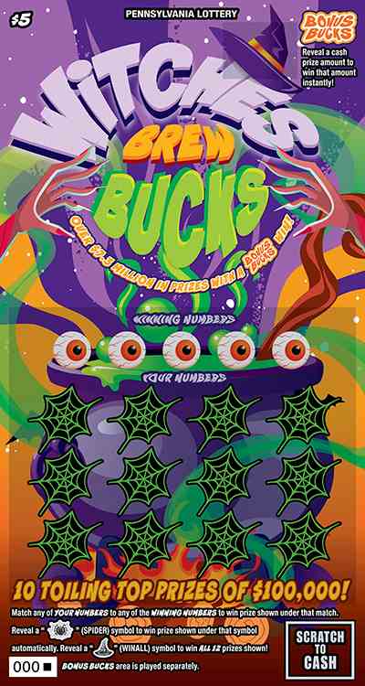 Witches Brew Bucks scratchcard - game number #3280 - front