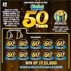 $2 - 50 Years scratchcard - game number #1420 - front