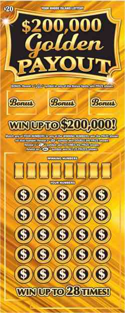 $200,000 Golden Payout scratchcard - game number #1450 - front