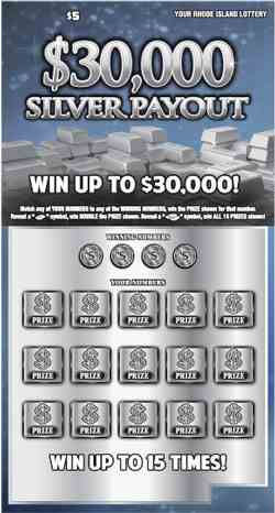 $30,000 Silver Payout scratchcard - game number #1461 - front