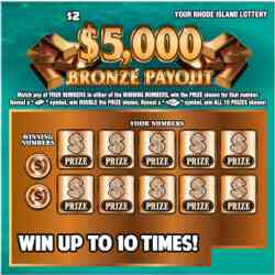 $5,000 Bronze Payout scratchcard - game number #1460 - front