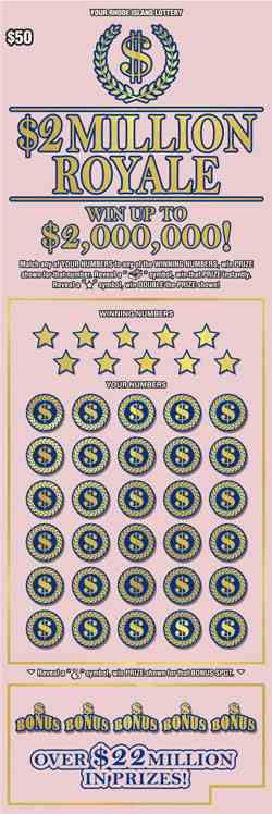2 Million Royale scratchcard - game number #1424 - front