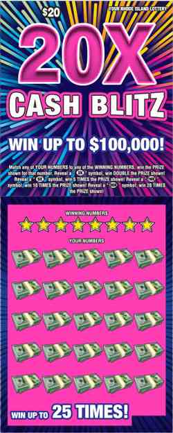 20X Cash Blitz scratchcard - game number #1470 - front