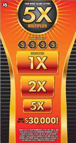 5X Multiplier scratchcard - game number #1451 - front