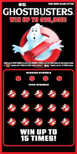 Ghostbusters Jumanji scratchcard - game number #1501 - front