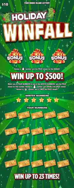 Holiday Winfall scratchcard - game number #1432 - front