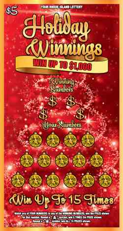 Holiday Winnings scratchcard - game number #1480 - front