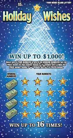 Holiday Wishes scratchcard - game number #1508 - front
