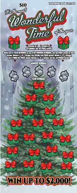 Its The Most Wonderful Time scratchcard - game number #1481 - front