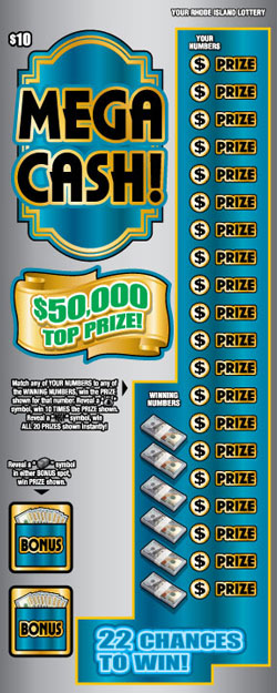 Mega Cash scratchcard - game number #1487 - front