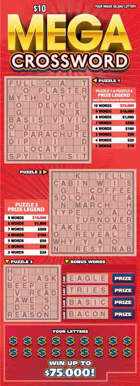 Mega Crossword scratchcard - game number #1411 - front