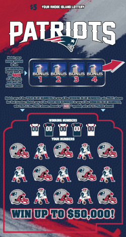 Patriots scratchcard - game number #1505 - front