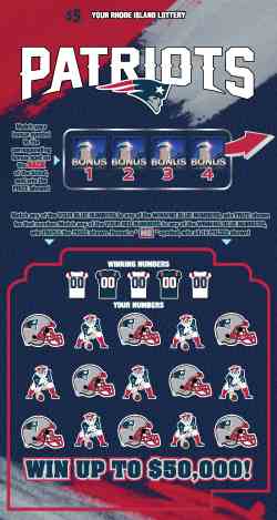 Patriots scratchcard - game number #1505 - front
