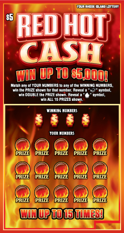 Red Hot Cash scratchcard - game number #1497 - front