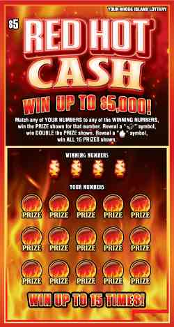 Red Hot Cash scratchcard - game number #1497 - front
