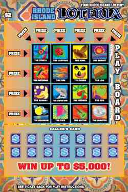 Rhode Island Loteria scratchcard - game number #1483 - front