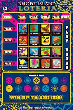 Rhode Island Loteria scratchcard - game number #1484 - front