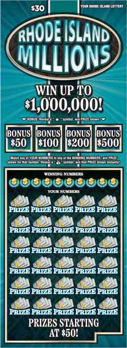 Rhode Island Millions scratchcard - game number #1448 - front