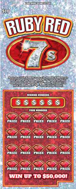 Ruby Red 7S scratchcard - game number #1444 - front