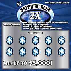 Sapphire Blue 2X scratchcard - game number #1491 - front