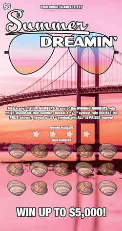 Summer Dreamin scratchcard - game number #1409 - front