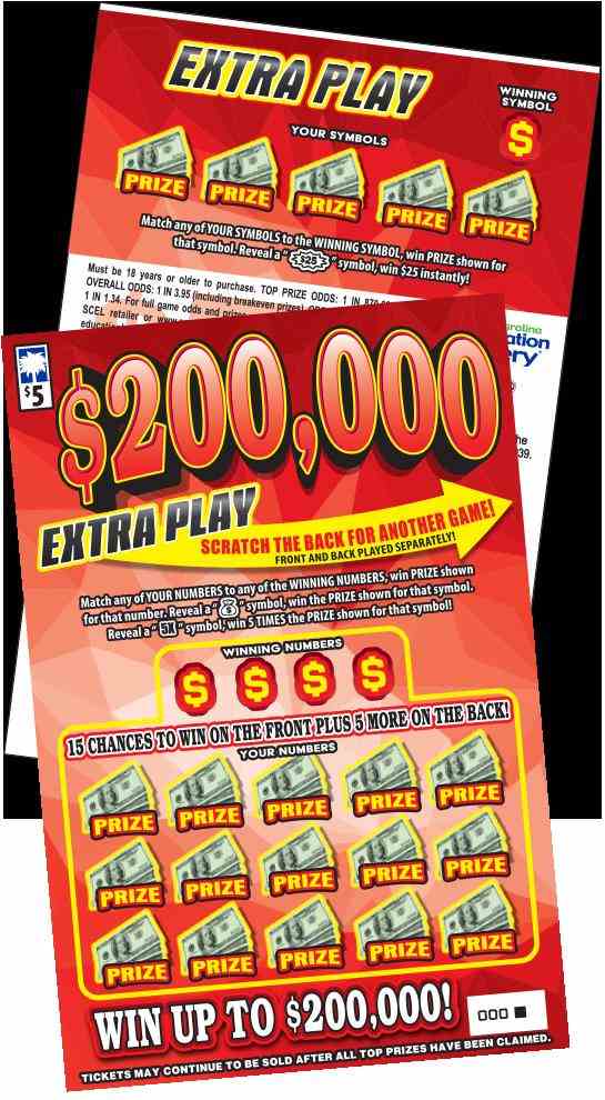 $200,000 Extra Play scratchcard - game number #1659 - front