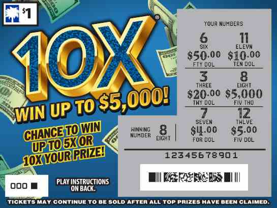 10X scratchcard - game number #1600 - front-scratched