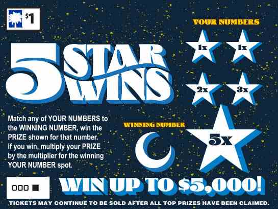 5 Star Wins scratchcard - game number #1616 - front