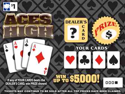 Aces High scratchcard - game number #1677 - front