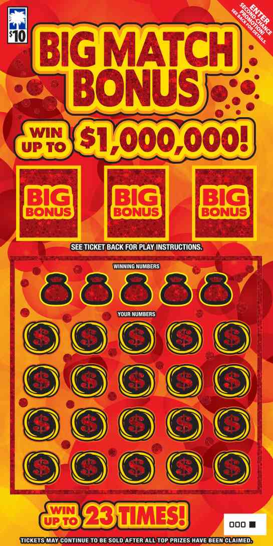Big Match Bonus scratchcard - game number #1691 - front