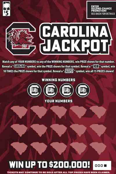 Carolina Jackpot scratchcard - game number #1631 - front